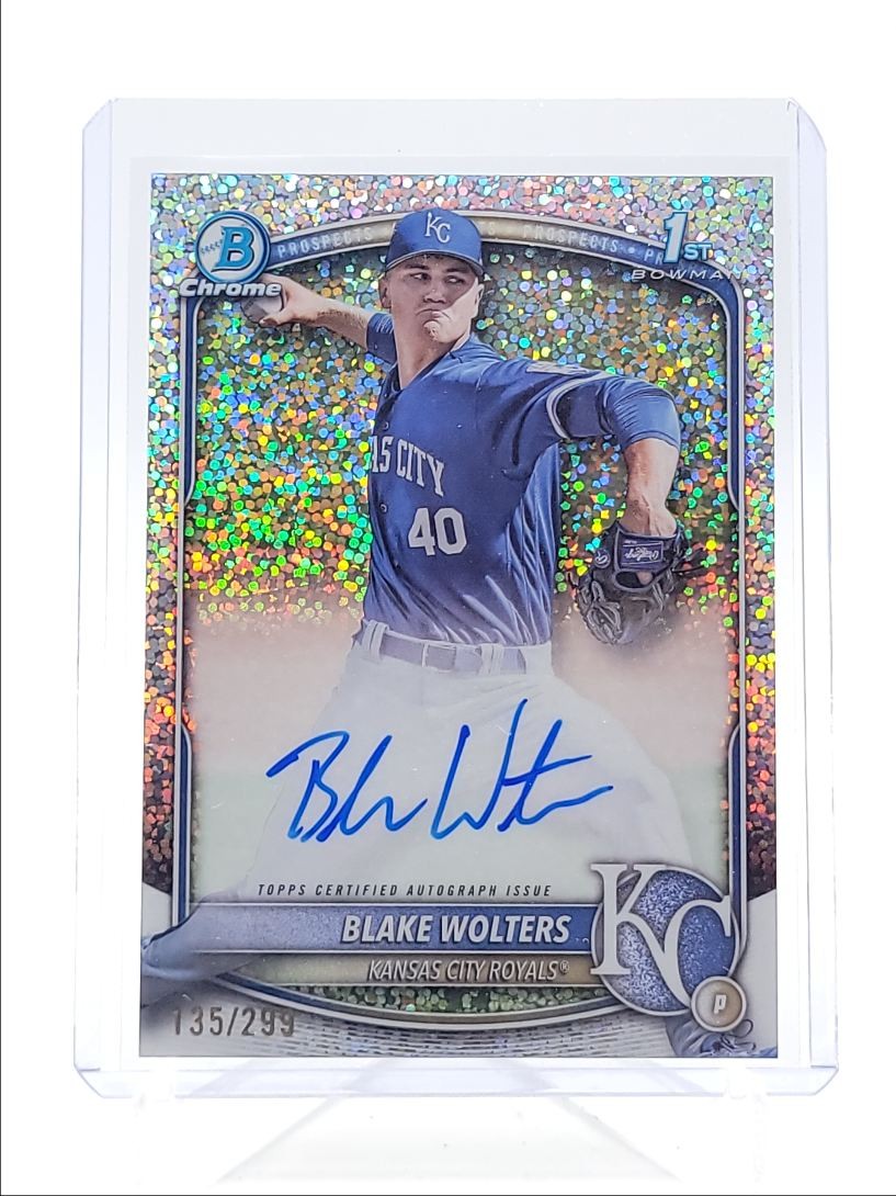 BLAKE WOLTERS 2025 BOWMAN CHROME 1ST SPECKLE REFRACTOR AUTO /299 Q6027
