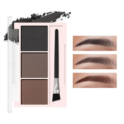 3-In-1 Eyebrow Powder Palette With Enhancer Brush Natural Long