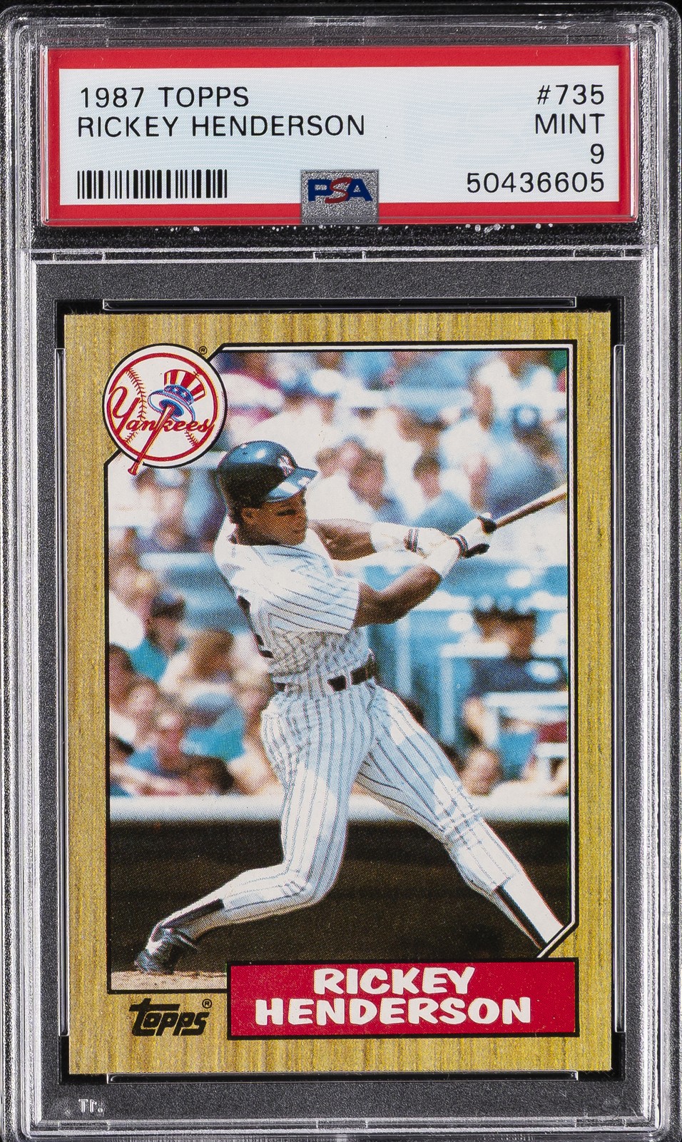 1987 TOPPS #735 RICKEY HENDERSON PSA 9