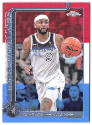 2025-26 Topps Chrome #193 Nickeil Alexander-Walker Red White and Blue Refractor