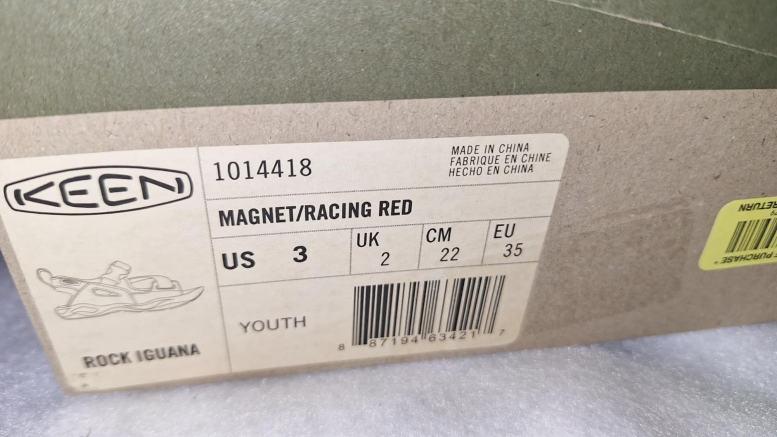 Sandali Keen Rock Iguana grigi ROSSI magneti nuovi con scatola escursionismo outdoor taglia 3 anni bambini grandi