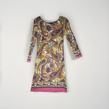 Dolce & Gabbana Vibrant Paisley Long Sleeve Mini dress Small 90’s Y2K