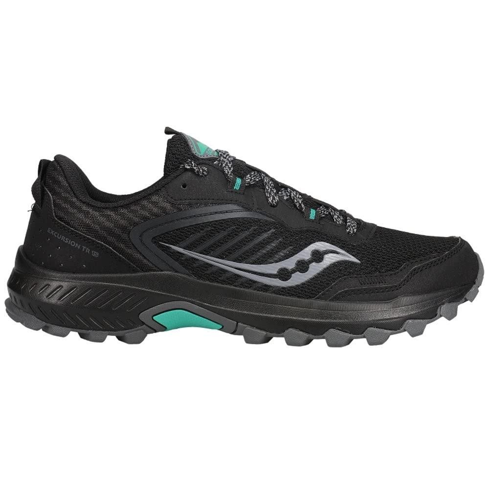 Saucony Excursion TR15 Trail Running Shoe, Womens, Black/Jade thumbnail 3