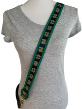Notre Dame Purse Strap 46" Grad Alumni Gift 4 her Mom Fighting Irish Gold Clasps