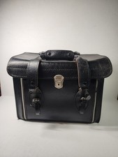 Vtg LEATHER CAMERA BAG by PARTNER of Japan Zip Down Front Shoulder Strap 13x10x7