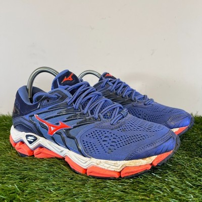 Mizuno Turnschuhe Größe 6 Damen blau Wave Horizon 2 bequeme Schnürschuhe Laufschuhe