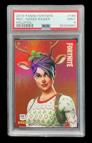 2019 panini fortnite 189 red-nosed raider; first USA print holofoil PSA 9  (SSP)
