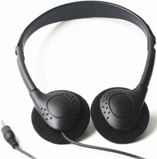 Bulk Classroom Headphones Low Cost Headsets Disposable on Ear Black 
