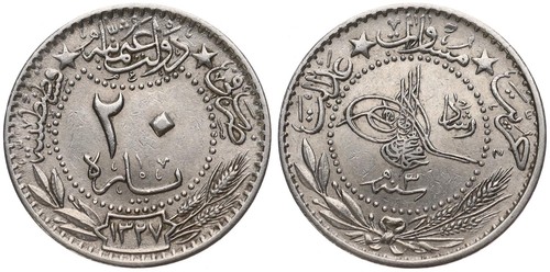 Ottoman Empire Turkey 20 Para 1327/2-6 Turkey - Various Years