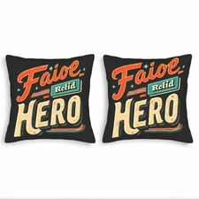 Set of 2 Decorative Throw Pillow Covers 18x18in - Bold Black Design 