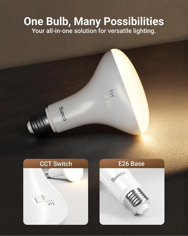 Eco-Friendly Sunco 12 Pack BR30 LED Light Bulbs - Dimmable, UL Certified Quality - Image 4 of 4