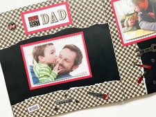 Dad Father Scrapbook pages, 2 pages, Ready for 4 by 6 photos, premade, 12 by 12