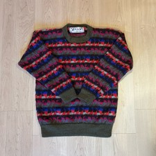 L.A.M. 100 Alpaca Knit Crewneck Sweater Made in Bolivia Men  s Size Large Luxury