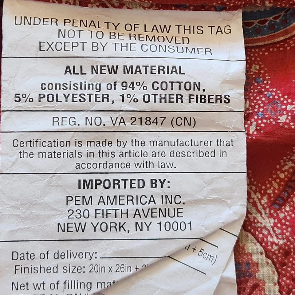 Juego de 2 fundas de almohada florales rojas B. SMITH ropa de cama para el hogar 26 x 20 Foto 4 de 4