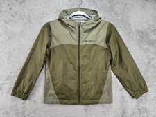 Columbia Hooded Full Zip Windbreaker Jacket Boy's Size Small 8 Olive Green