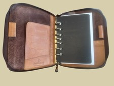 Vtg  96 FRANKLIN COVEY Brown Genuine Leather ...