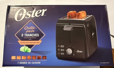 Oster 2-Slice Toaster Extra Wide Slots OTST-00MNDS2S-GB24 Black Stainless Steel