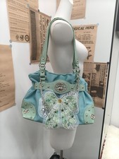 Coquette Teal Fixed Floral Bow Chain Croc Pla...
