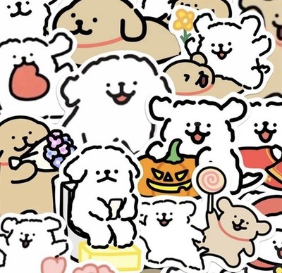 30Pcs Random Cool Aesthetic Cute Anime Dogs Cartoon Waterproof Stickers Decals