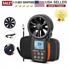 Handheld Anemometer Digital Wind Speed Meter CFM Current Temp Test Wind Chill US