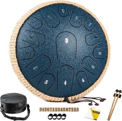 13-inch 15-note steel tongue drum - handpan drum, includes sheet music
