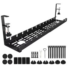 Retractable Cable Management Tray 15.7-31 under Desk Cord Organizer No Drilling
