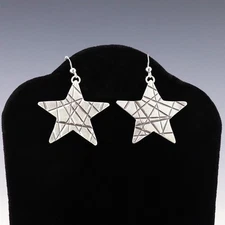 NATIVE AMERICAN NAVAJO STERLING SILVER STAR EARRINGS BY DAKOTA WILLIE