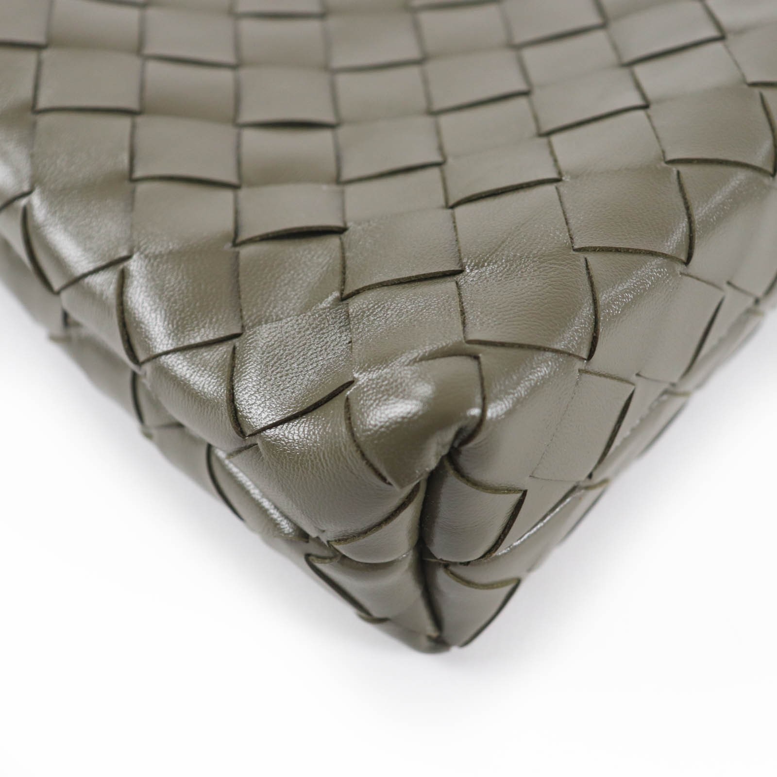Excellent BOTTEGAVENETA Shoulder Bag INTRECCIATO leather khaki leather Women thumbnail 8