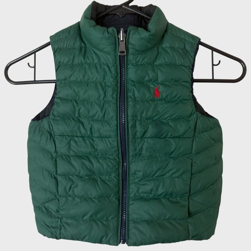 Polo Ralph Lauren Niños Reversible Cuadros Acolchado Chaleco Puffer Verde Niños Talla 3T - Imagen 5 de 13