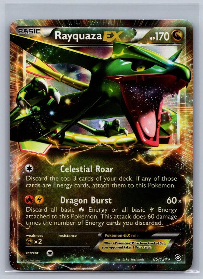 Rayquaza EX 85/124 Holo EX Rare Dragons Exalted Pokemon Near Mint - Image 1 of 2