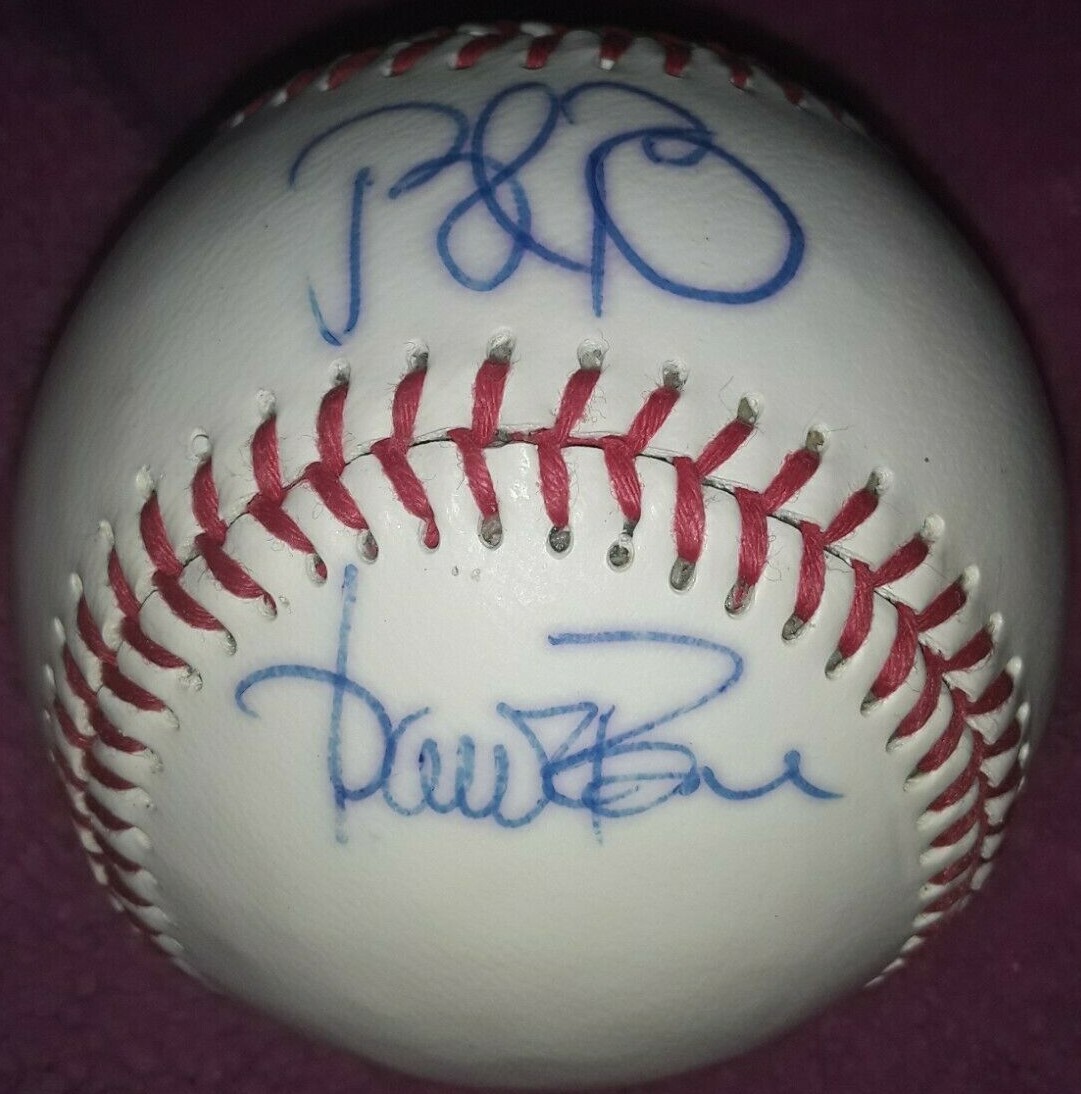 BOONE BROTHERS AARON BOONE BRET BOONE SIGNED AUTOGRAPH RAWLINGS