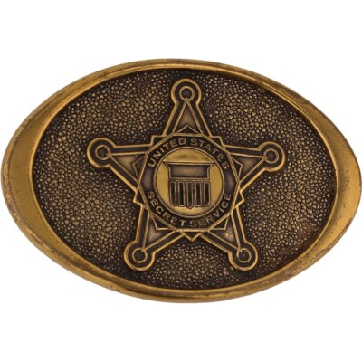Brass Secret Service Cia Fbi Star Rare protection security Vintage Belt  Buckle
