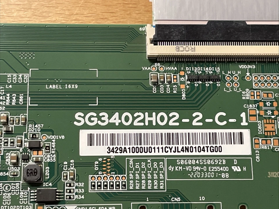 AOC CU34V5CW  Monitor Tcon Board SG3402H02-2-C-1 - Image 2 of 2