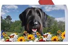 Irish Wolfhound Summer Flowers Mail Box Cover