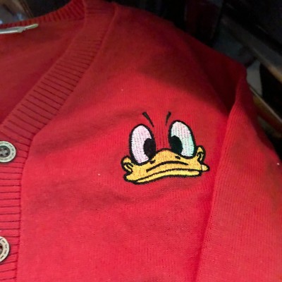 DISNEY BABY Poppin Orange Donald Duck Cardigan Size 4T