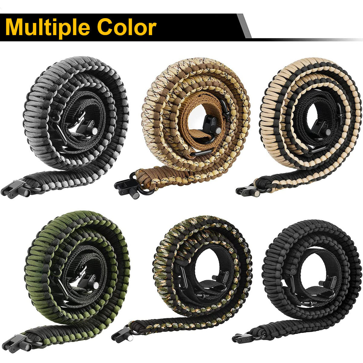 Tactical 550 Paracord Rifle Gun Sling Shotgun Crossbow 2 Point