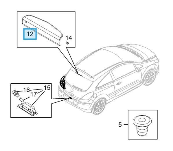 Third Centre Brake Light Vauxhall Corsa D 2007 to 2014 13186347 New Genuine eBay