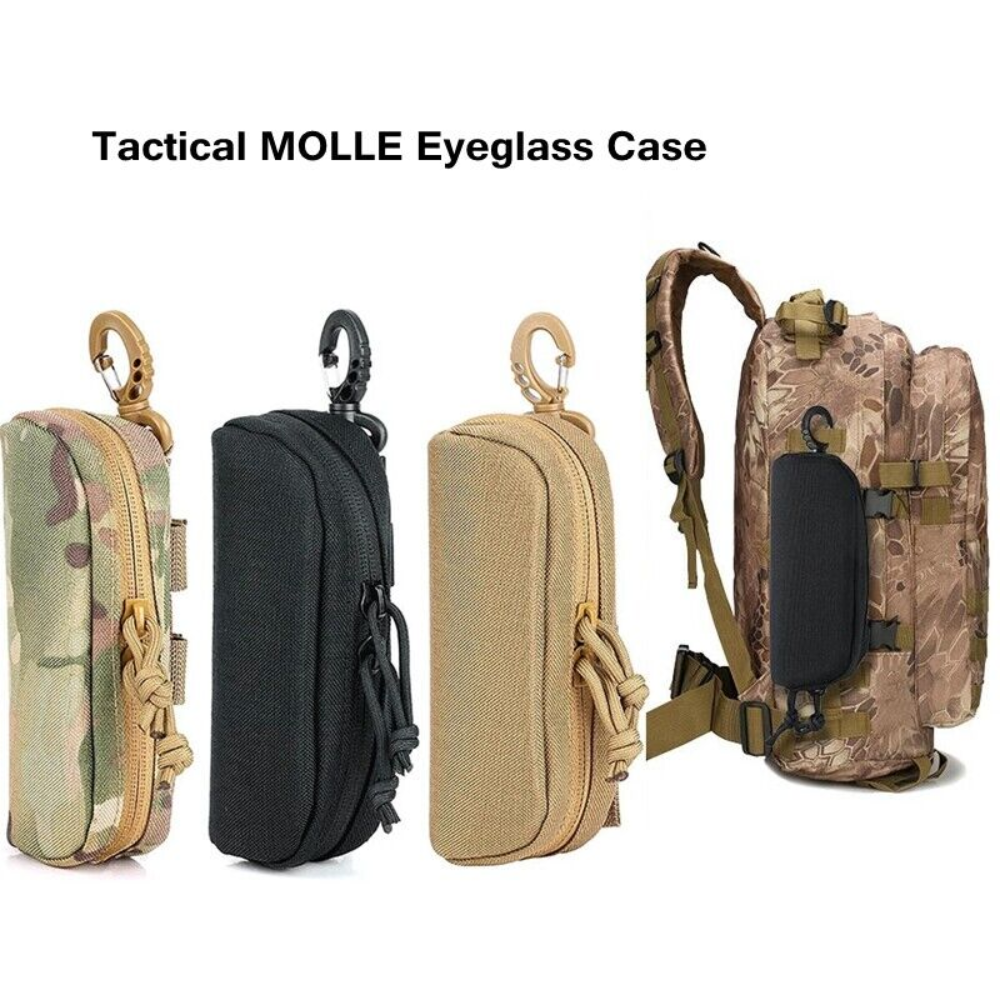 Tactical Molle Sunglasses Pouch Portable Zipper Storage Box Eyeglasses Hard  Case