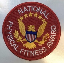 national physical fitness patch physical fitness patch 3" dia.  iron or sew on