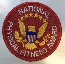 national physical fitness patch physical fitness patch 3" dia.  iron or sew on