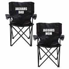 Jaguars Parents 2 Black Folding Camping Chair Set of 2 with Carry Bags