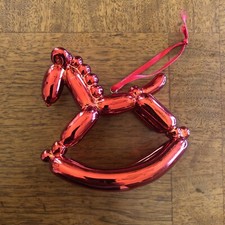 Balloon Metallic Red Rocking Horse Koons Style Collectible Christmas ORNAMENT