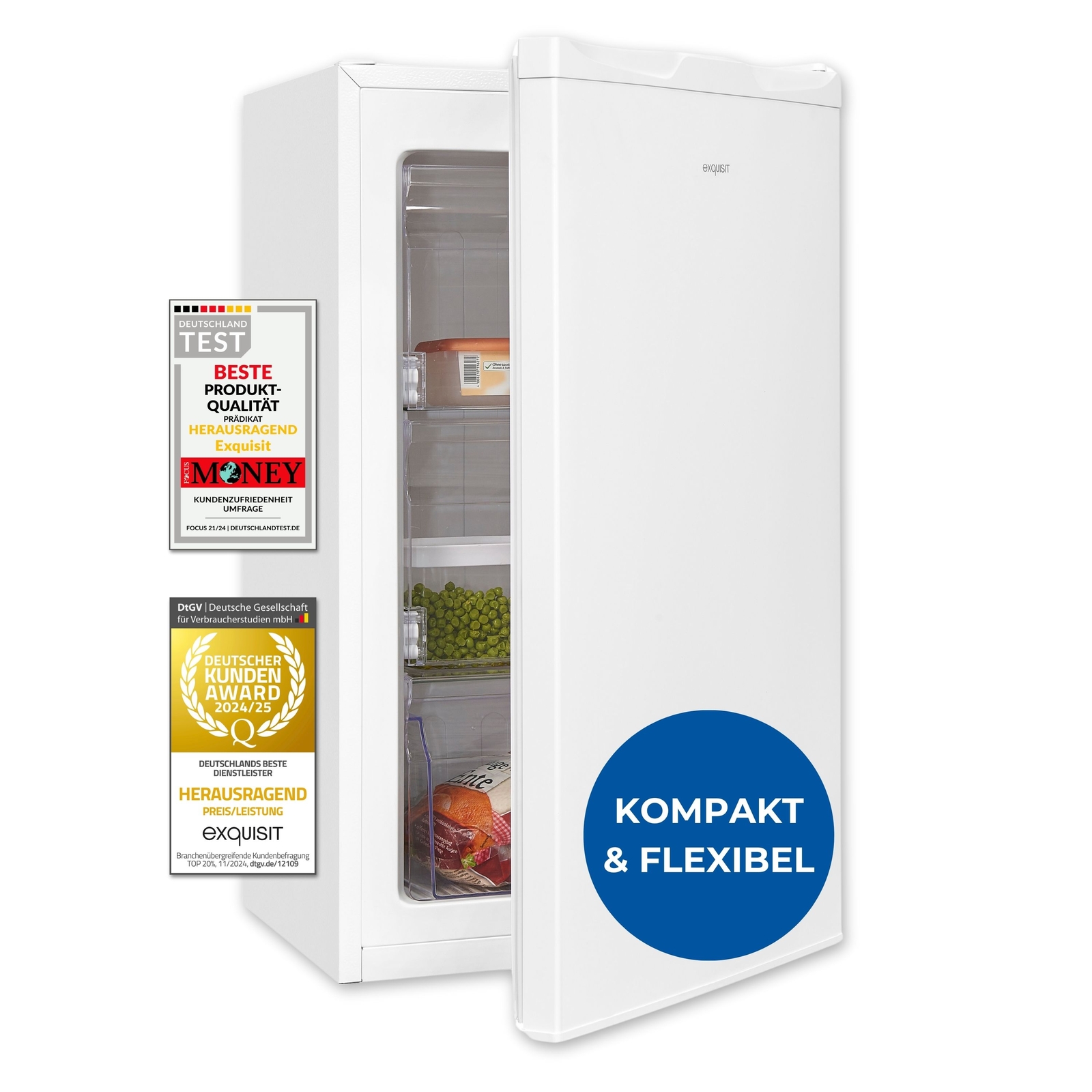 Exquisit Gefrierschrank GS5111-330E weiss | 63 Liter | 4-Sterne-Gefrieren