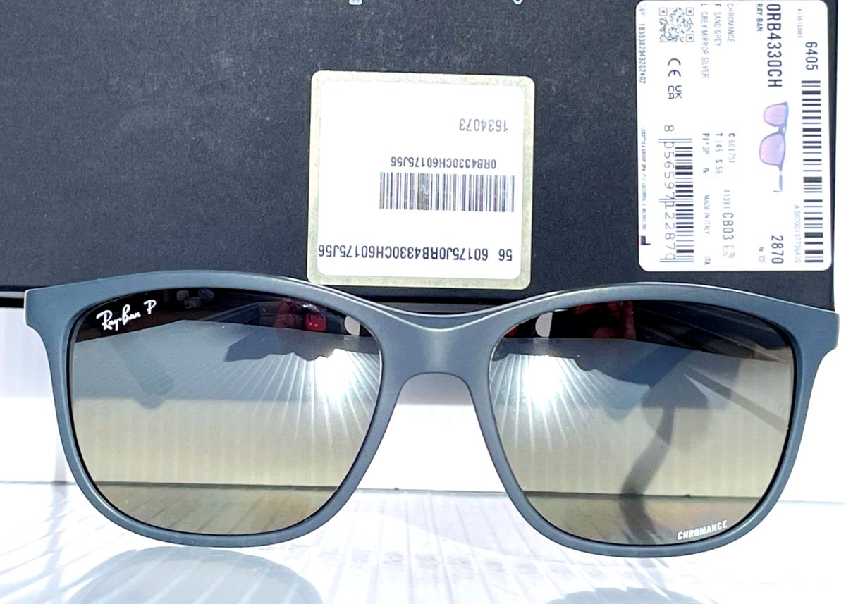 Ray Ban Racing Gry POLARIZED Silver Mirror Chromance Sunglass