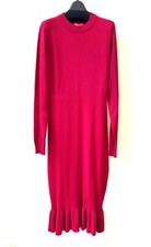 Red Knit Classy Hem Long Dress XS (111 cm)