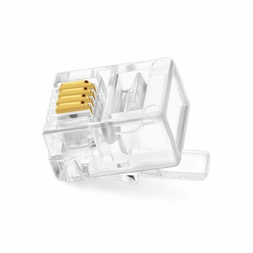 RJ11 Connectors 6P4C 4 Pin Telephone Fax Phone Crimp Plugs Ends Cat 3 ADSL UK - 第 5/12 張圖片
