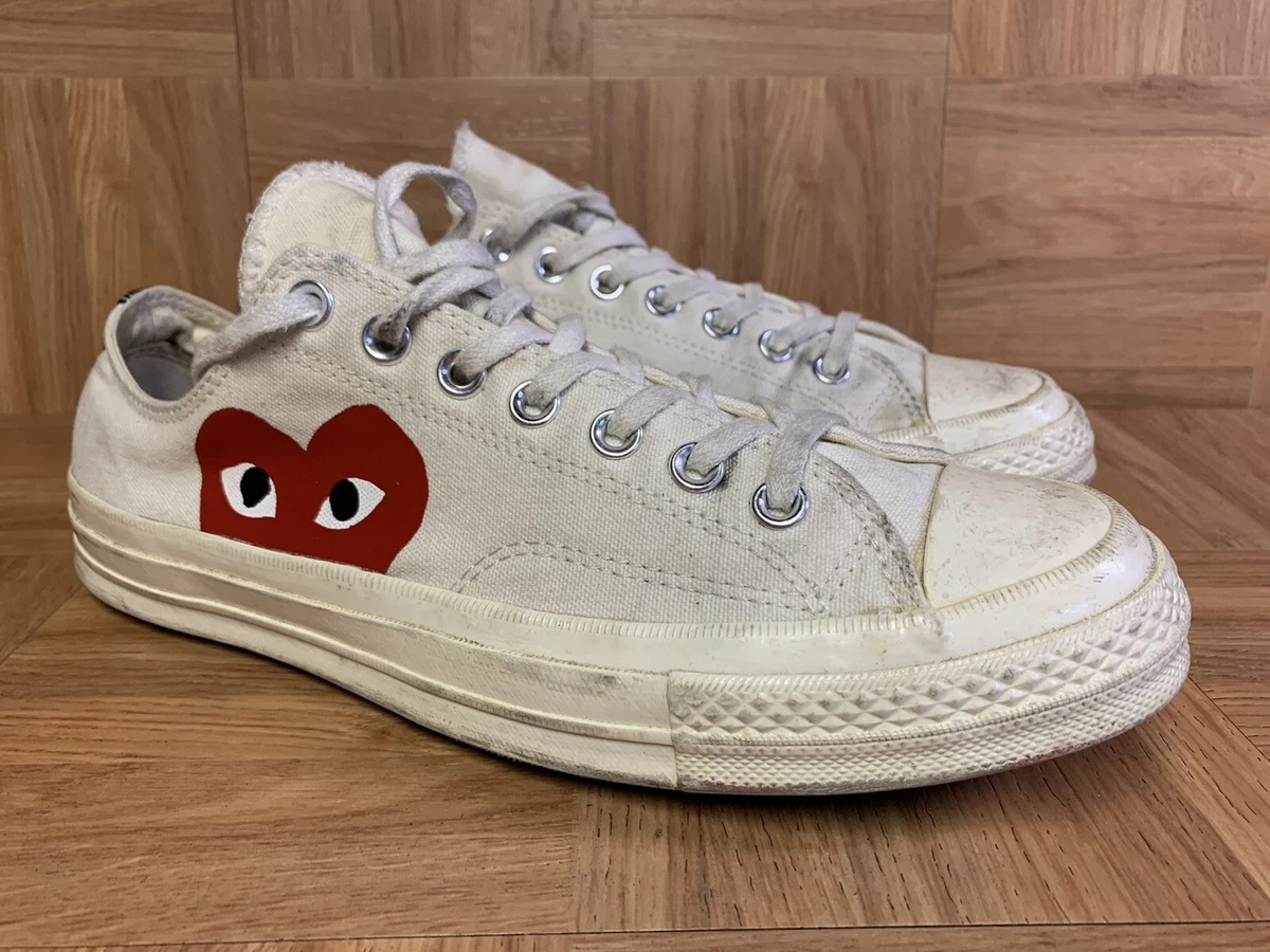 RARE Converse Comme Des Garcons Play toile blanche ann es 70 9 homme 150207C