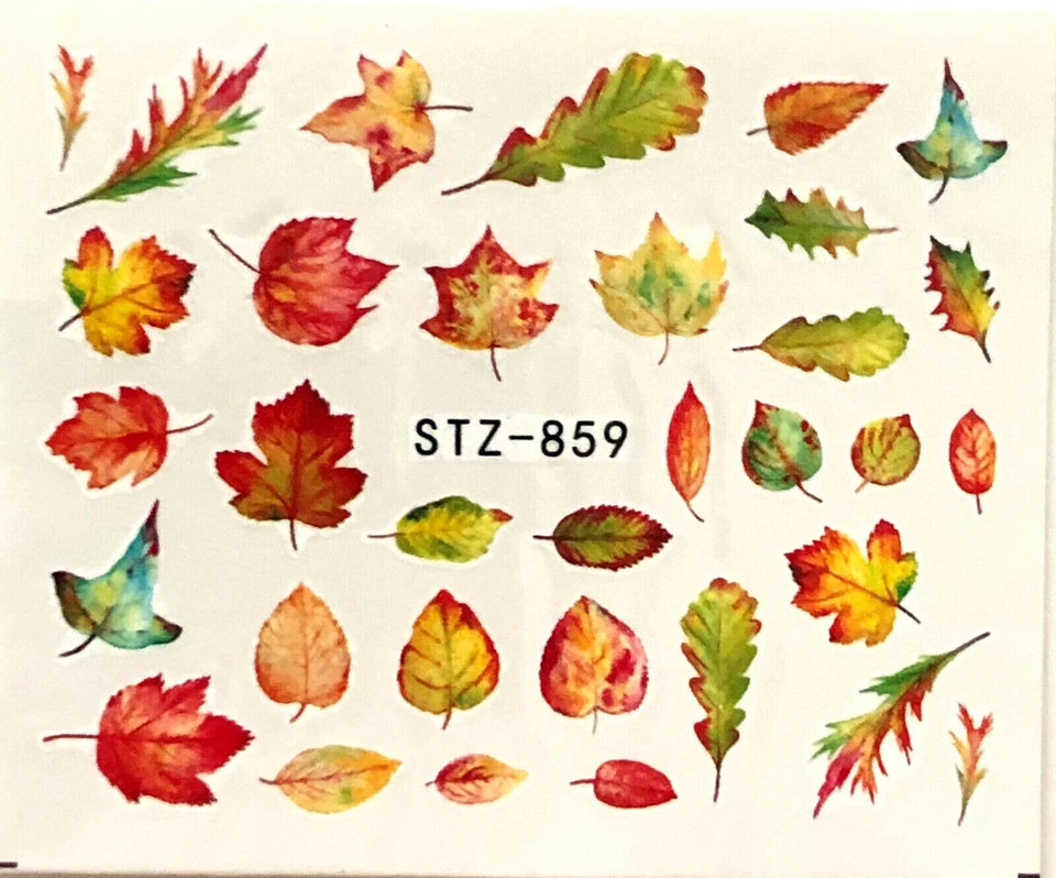 MARKENLOS Nail Art Nagel Sticker Wasser Transfer Tattoo Blätter Herbst STZ-859-1392