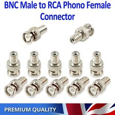 BNC Male to RCA Phono Female Connector Cable Adapter Coupler CCTV Audio/Video