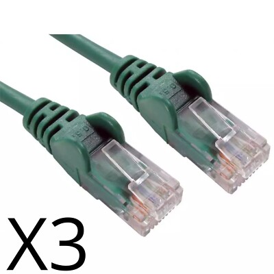 5m 3er Pack Netzwerkkabel CAT5e Hi-Speed Ethernet Patch LAN RJ45 VIELE Farben